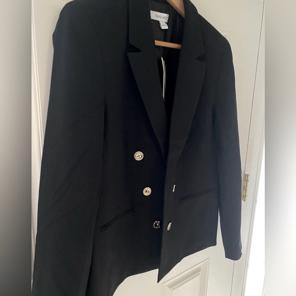 NWT! Nine West open blazer - black jacket, golden tone buttons. Women’s size M - Picture 10 of 13